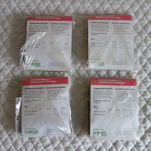 Lot of 4 NIP ALLEGRO 18-22 Closed Toe Compression Knee High Stockings – Large - Picture 2 of 6